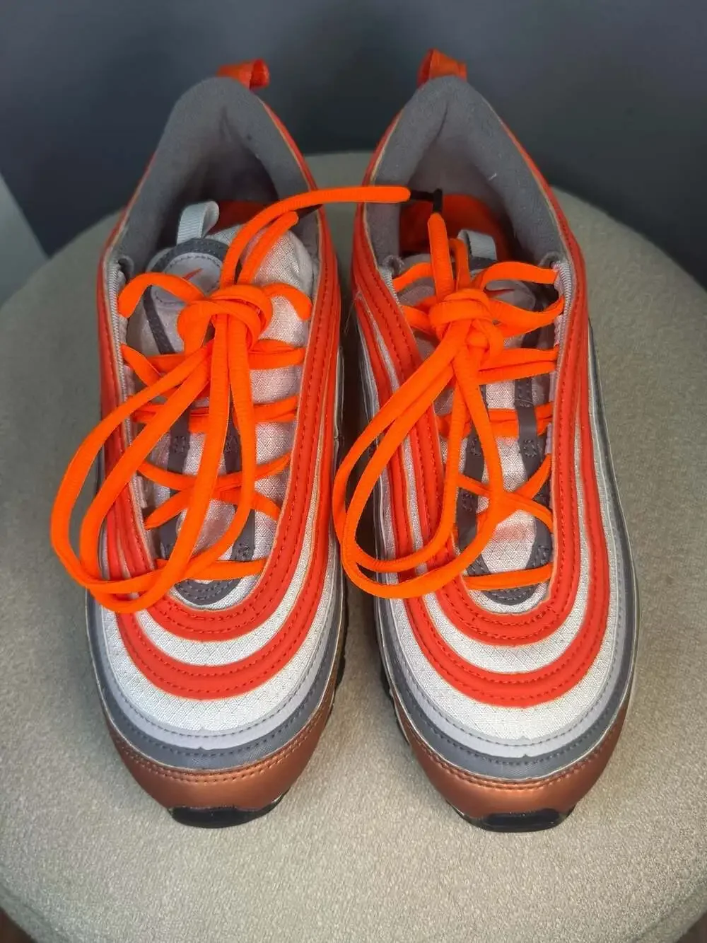 Nike Air Max 97 SE GS Metallic Red Bronze Team Orange Running Shoes